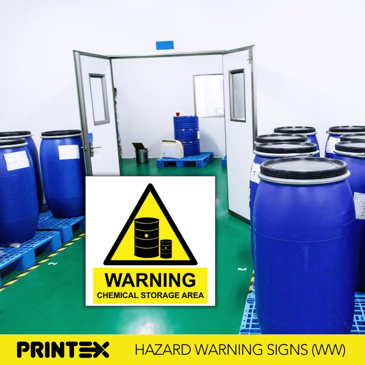 WARNING CHEMICAL STORAGE SAFETY SIGN (WCS01)