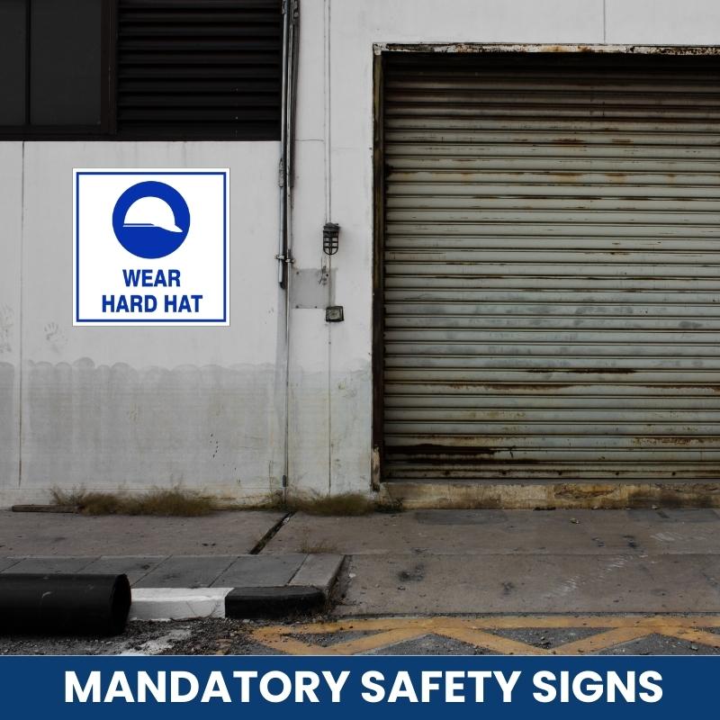 Wear Hard Hat Safety Sign (M13)
