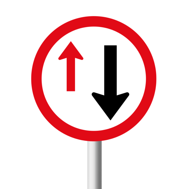 Yield To Oncoming Traffic Road Sign