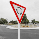 Yield at Mini-Circle Traffic Sign