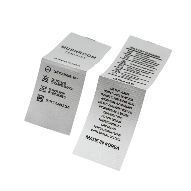 custom printed satin wash-proof clothing tags