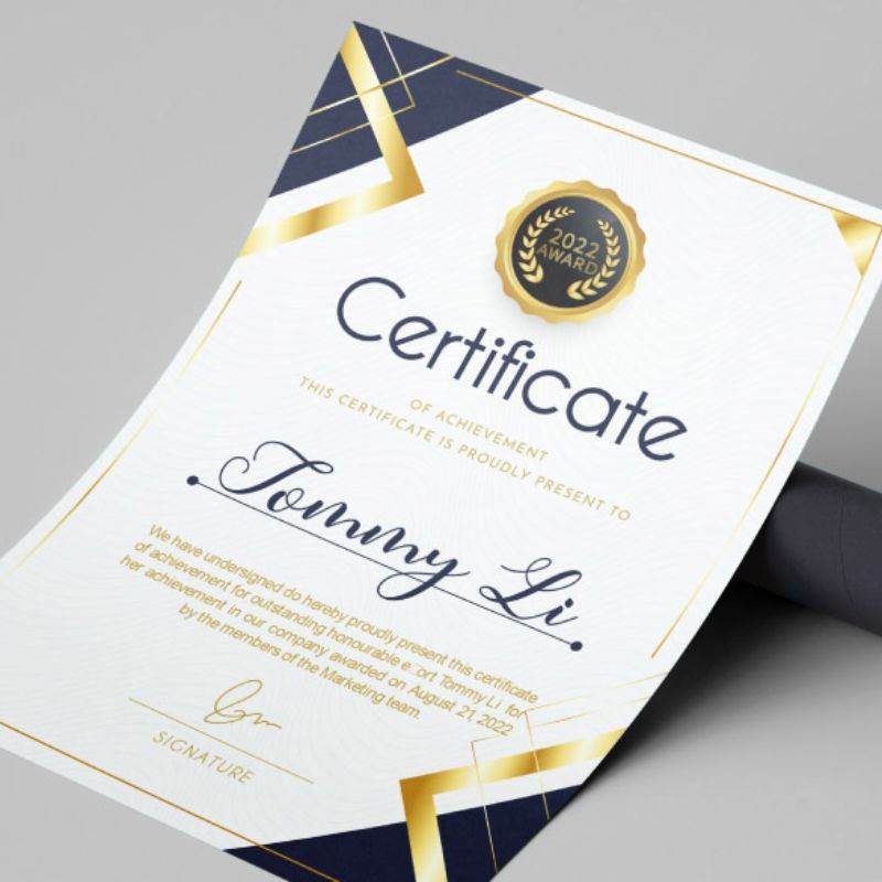 certificate printing