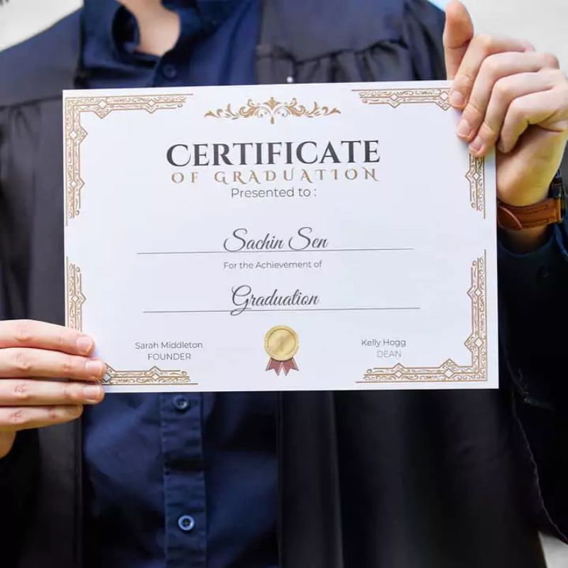 custom printed certificate