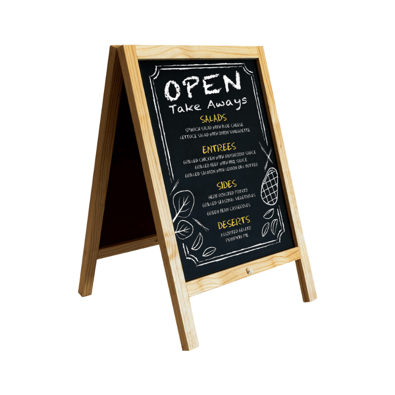 Wooden Menu Chalkboard