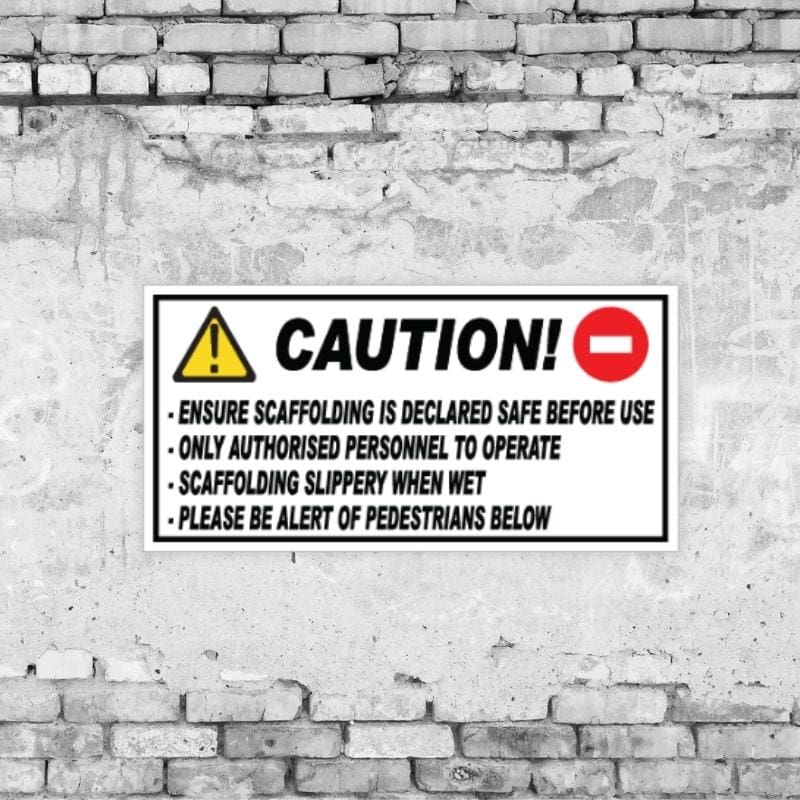 Caution Scaffolding Sign