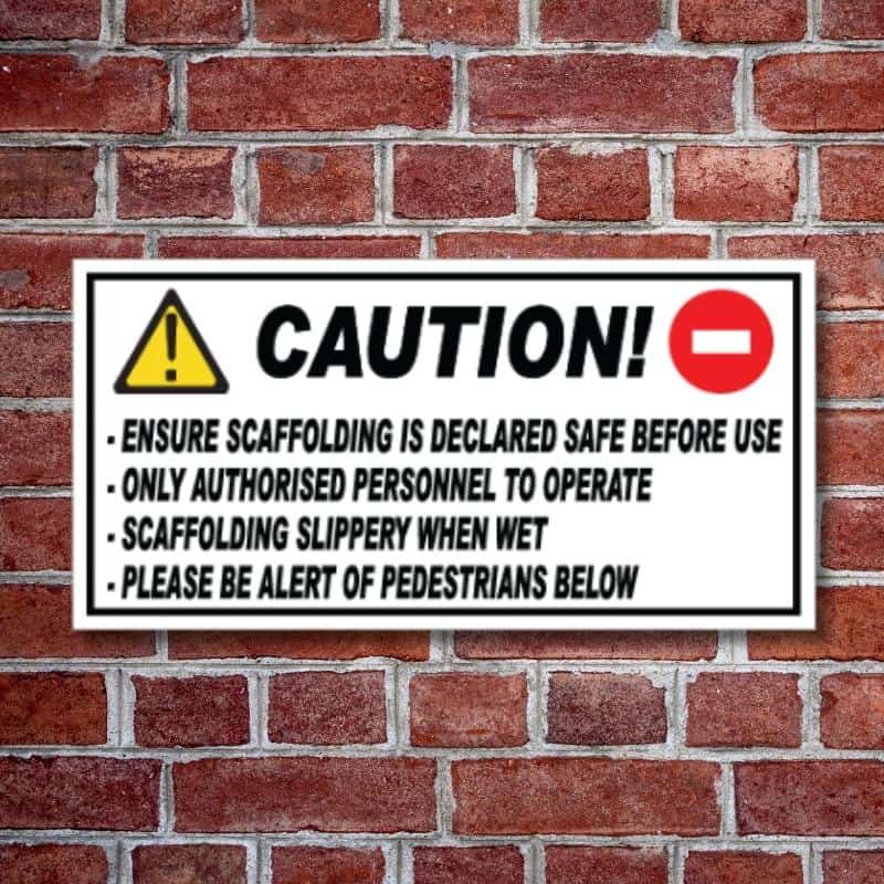 Caution Scaffolding Sign