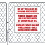 Do Not Clean/Oil Sign