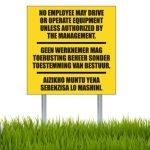 No Unauthorized Operation Business Sign