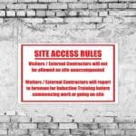 Site Access Rules Sign