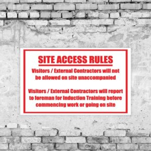 Site Access Rules Sign