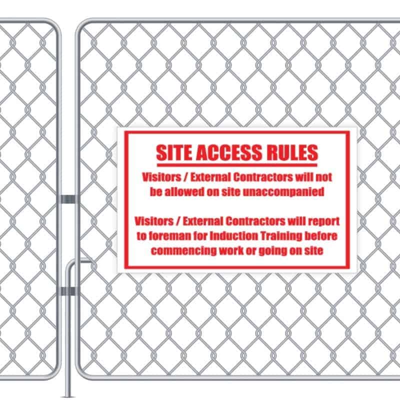 Site Access Rules Sign
