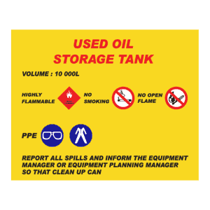 Used Oil Storage Tank Sign