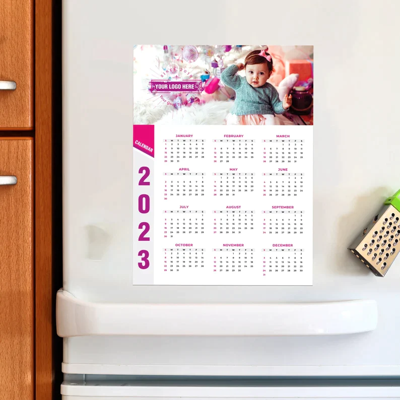 Magnetic A5 Fridge Calendar Cards