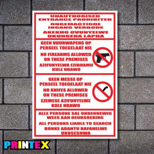 Entrance Premises Business Sign