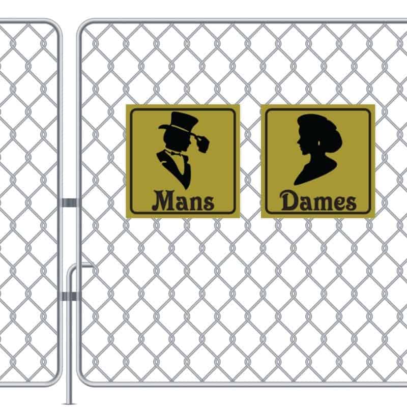 Mans Dames Toilet Business Sign