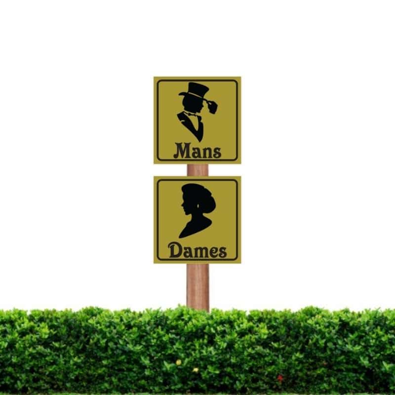 Mans Dames Toilet Business Sign