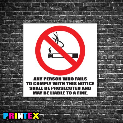 No Smoking Fine Business Sign
