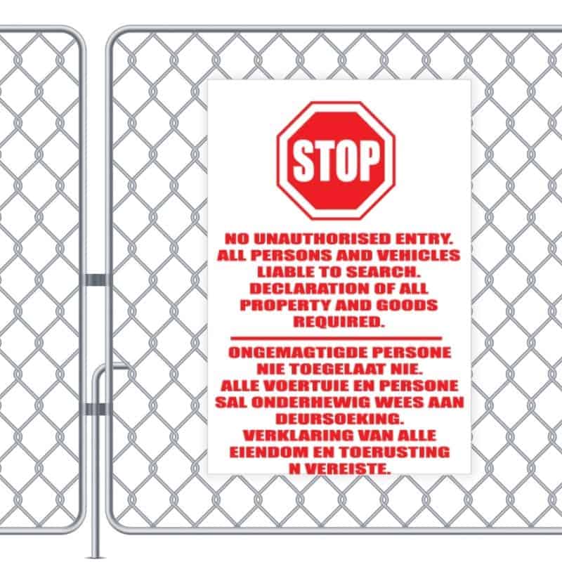 Not Allowed Premises Sign