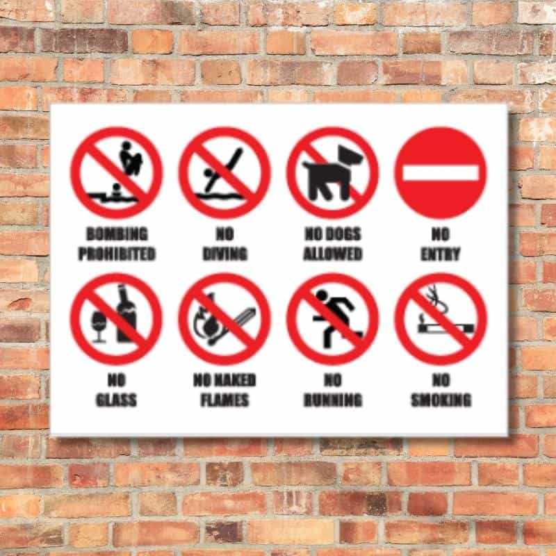 Pool Rules Info Sign