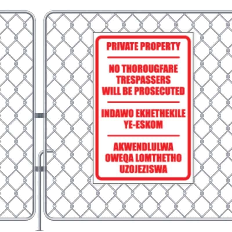 Private Property Trespassers Sign