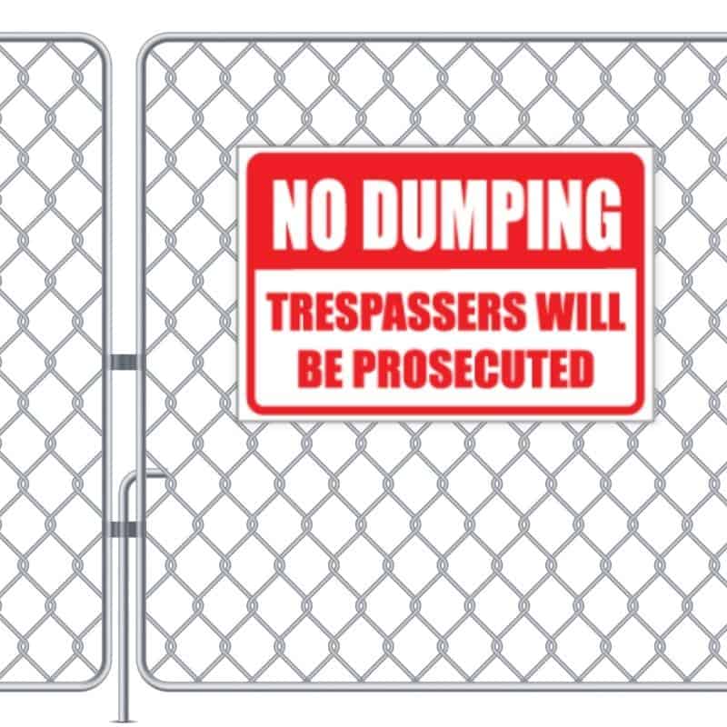 Trespassers / No Dumping Sign