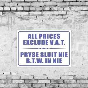 VAT Excluded Sign