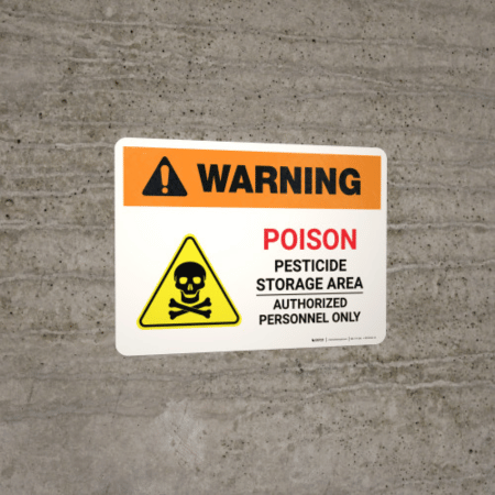 poison and pesticides business signs