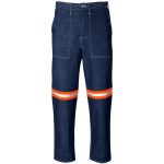 Cast Premium 100% Cotton Denim Pants - Reflective Legs - Orange Tape