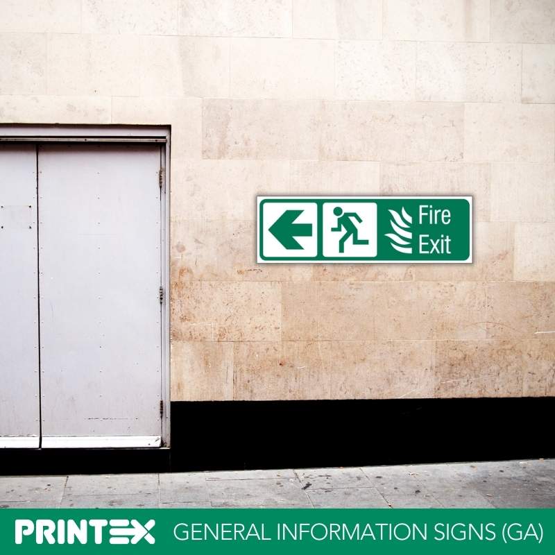 ARROW LEFT, RUNNING MAN LEFT WITH FIRE EXIT SAFETY SIGN (IN44 L)
