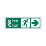 Arrow Right, Running Man Right With Fire Exit Safety Sign (IN44R)