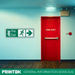 Arrow Right, Running Man Right With Fire Exit Safety Sign (IN44R)