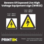 Beware Of Exposed Live High Voltage Equipment safety sign (WW23)
