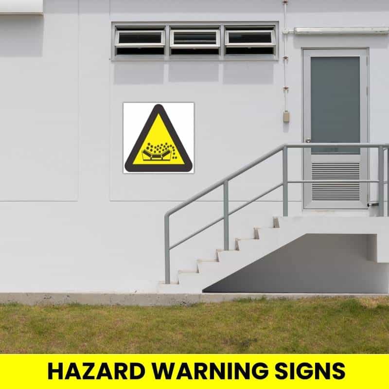 Beware Of Material Falling From Moving Conveyor Belt safety signs (WW21)