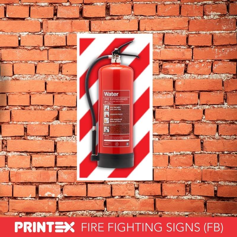 CHEVRON FIRE EXTINGUISHER BACKING BOARD SAFETY SIGN (FB21)