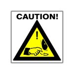 Caution Sharp blade safety sign (HW34)