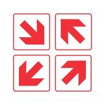 DIAGONAL RED ARROW SAFETY SIGN (FB1.1)