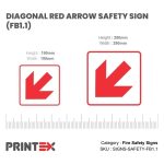 DIAGONAL RED ARROW SAFETY SIGN (FB1.1) (7)