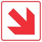 DIAGONAL RED ARROW SAFETY SIGN (FB1.1) (7)