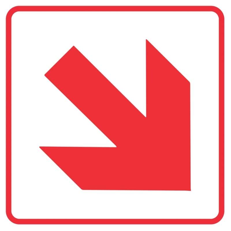 DIAGONAL RED ARROW SAFETY SIGN (FB1.1) (7)
