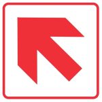 DIAGONAL RED ARROW SAFETY SIGN (FB1.1) (7)