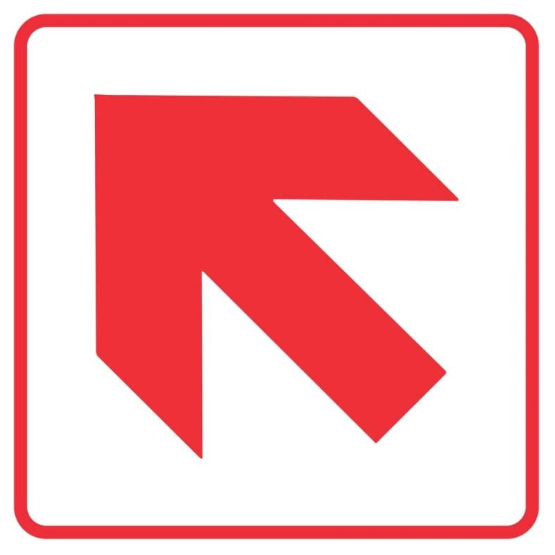 DIAGONAL RED ARROW SAFETY SIGN (FB1.1) (7)