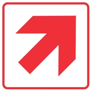 DIAGONAL RED ARROW SAFETY SIGN (FB1.1) (7)