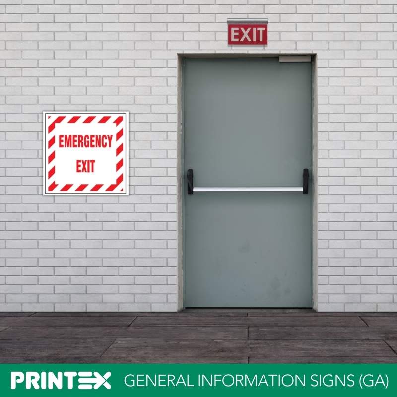 Emergency Exit Red Border Safety Sign (FE7)