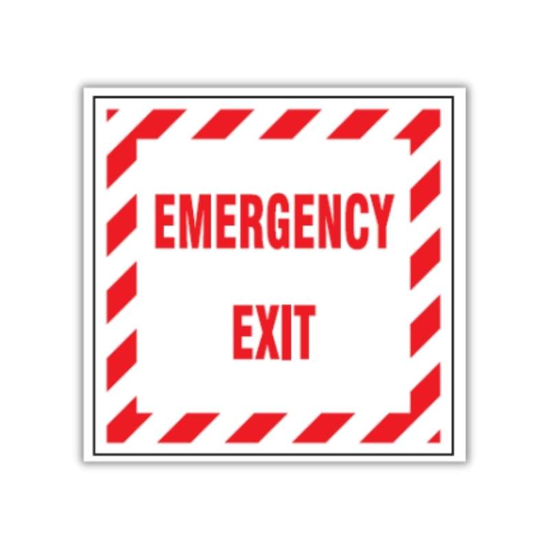 Emergency Exit Red Border Safety Sign (FE7)