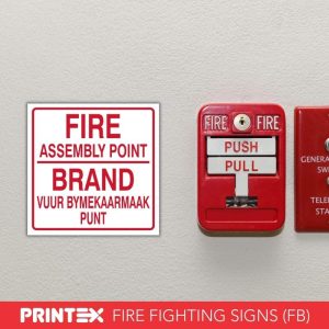 FIRE ASSEMBLY POINT - 2 LANGUAGES SAFETY SIGN (M075)