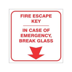 FIRE ESCAPE KEY SAFETY SIGN (FE11)