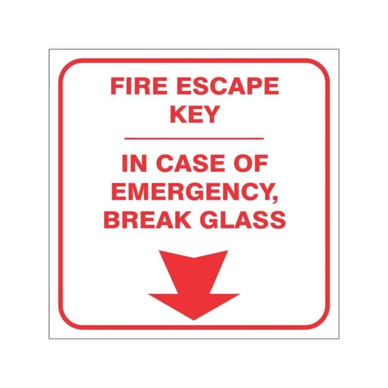 FIRE ESCAPE KEY SAFETY SIGN (FE11)