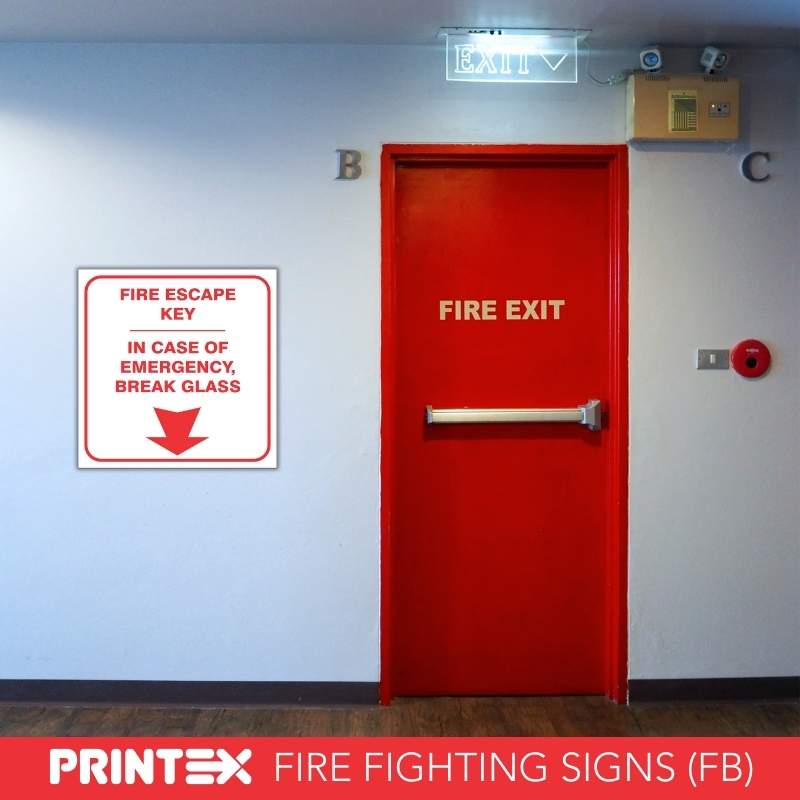 FIRE ESCAPE KEY SAFETY SIGN (FE11)