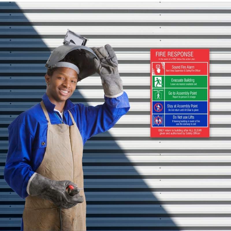 FIRE RESPONSE INSTRUCTIONS SAFETY SIGN (FR1) (2)