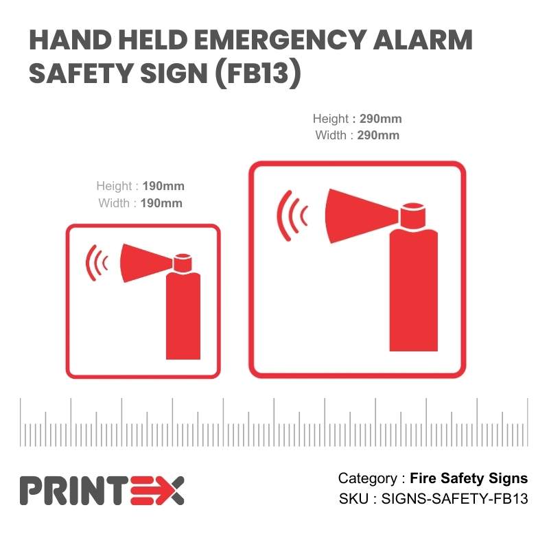 HAND HELD EMERGENCY ALARM SAFETY SIGN (FB13)